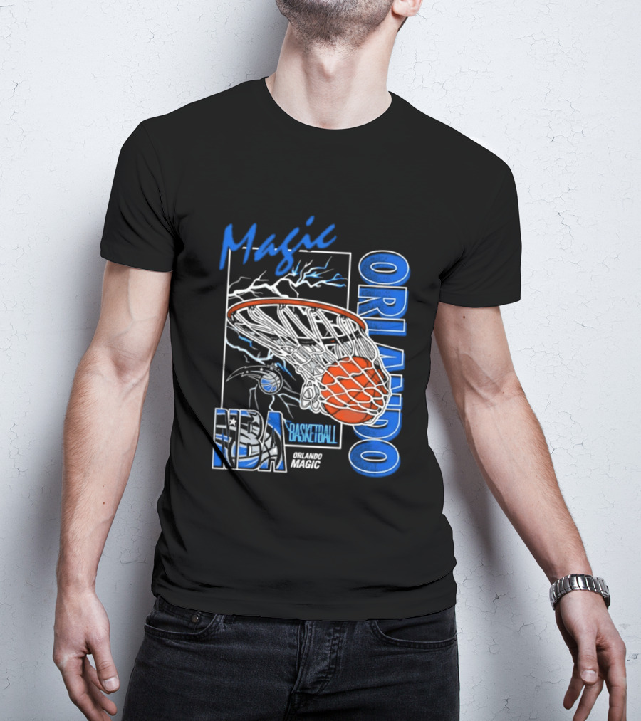 Magic Orlando Basketball NBA Lightning Swish T-Shirt