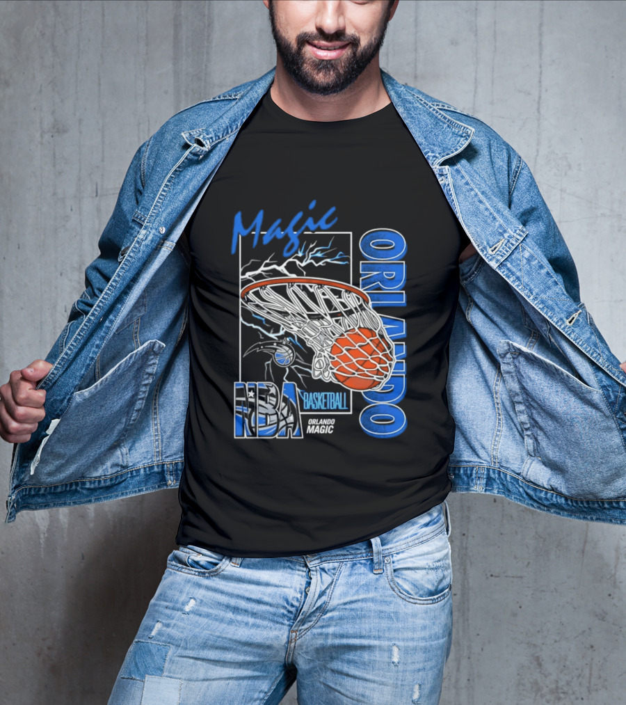 Magic Orlando Basketball NBA Lightning Swish T-Shirt