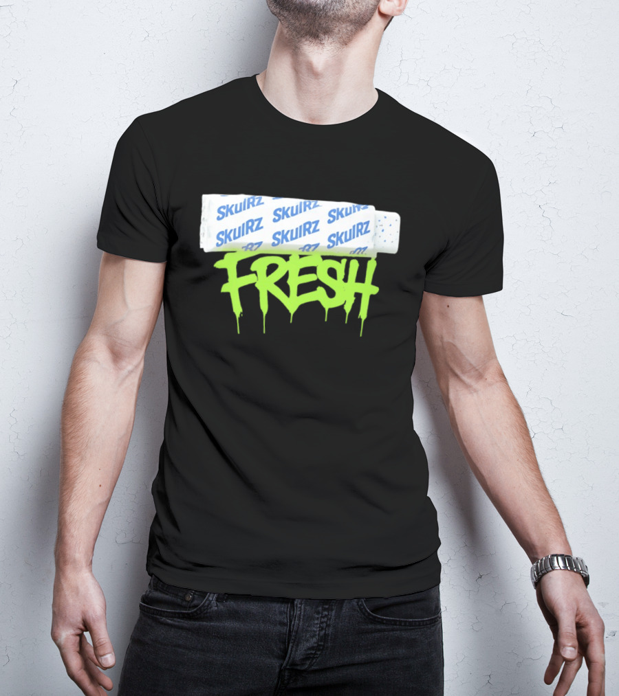 Skulrz Fresh Gum Stylized Wrapper And Green Dripping T-Shirt