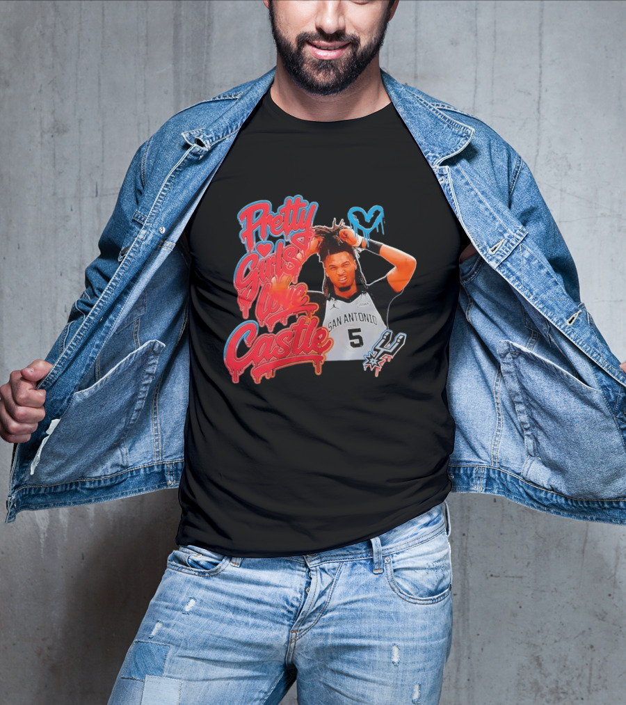Pretty Girls Love Castle San Antonio Number 5 Spurs T-Shirt