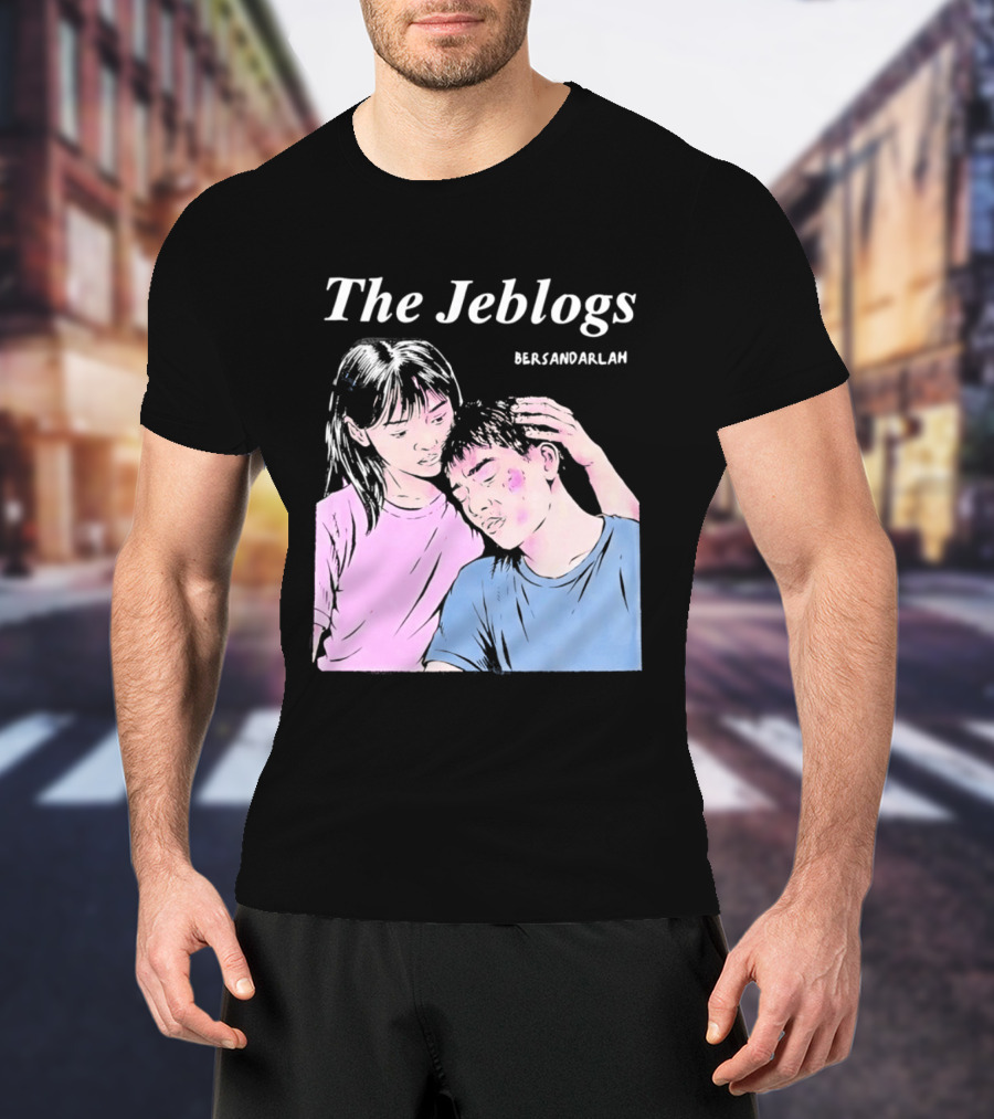 The Jeblogs Bersandarlah Pastel Art Style Tender Moment T-Shirt