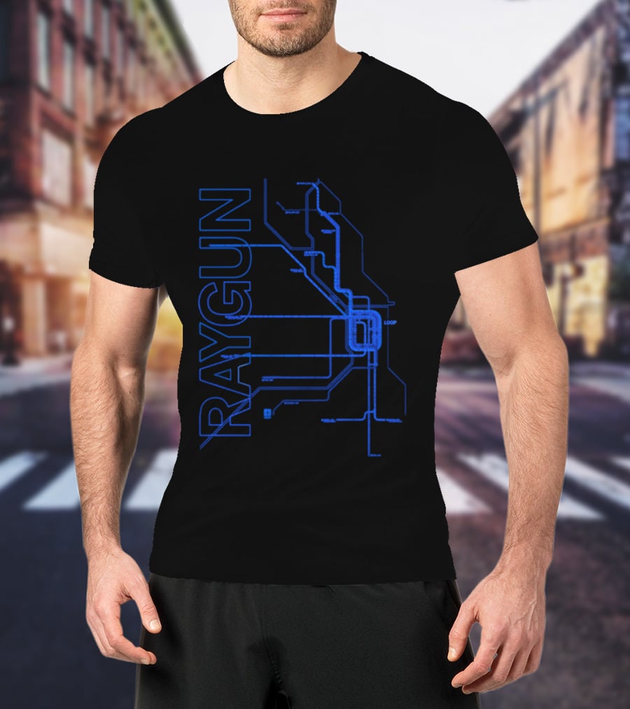 RAYGUN Chicago L Train Map T-Shirt