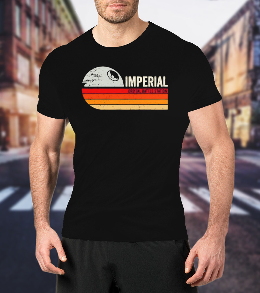 Star Wars Imperial Orbital Battle Station Death Star Sunset T-Shirt