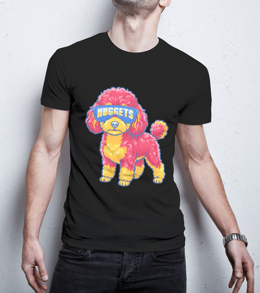 Denver Nuggets Teacup Poodle Wearing Oversized Glasses T-Shirt