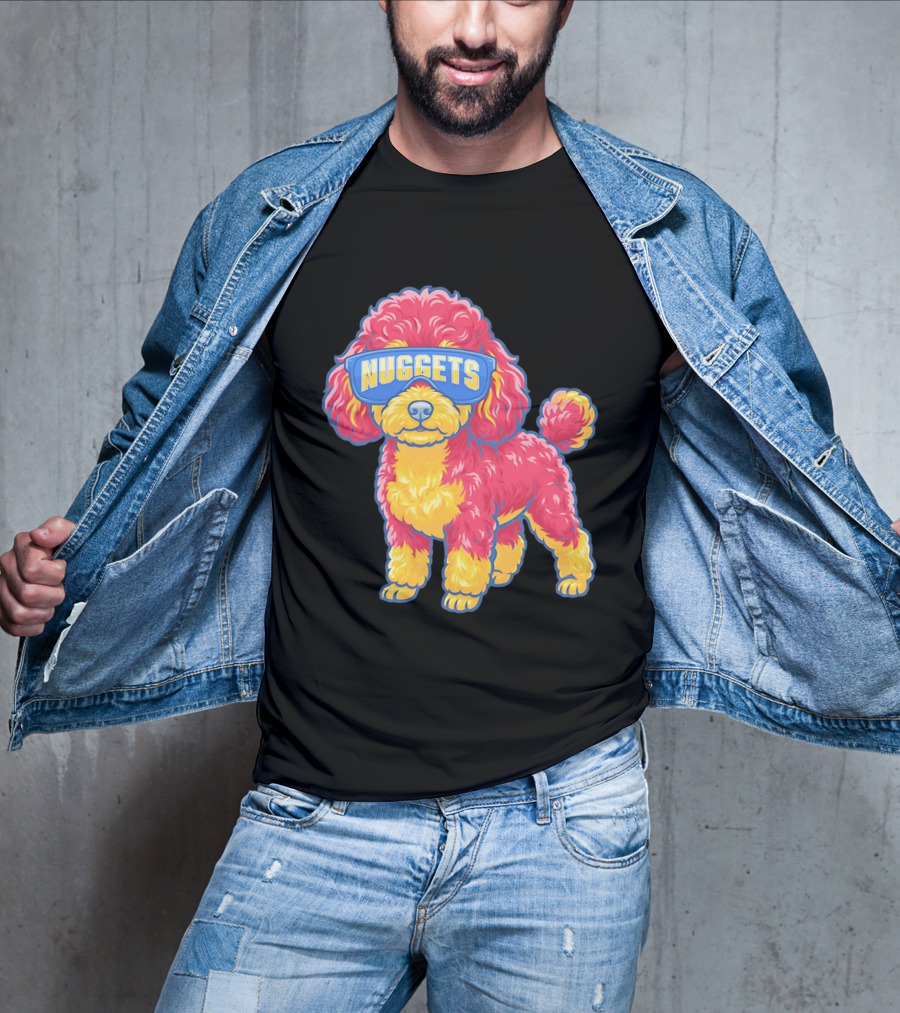 Denver Nuggets Teacup Poodle Wearing Oversized Glasses T-Shirt