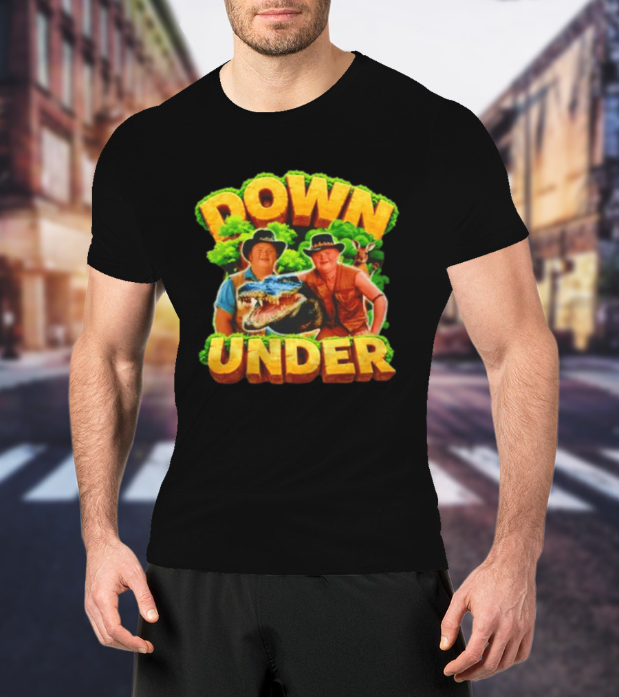 Down Under Crocodile Hunter Adventure With Outback Characters T-Shirt