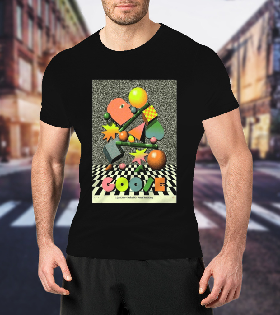 Goose Berlin DE 3 Juni 2026 Festsaal Kreuzberg Checkered Geometric T-Shirt