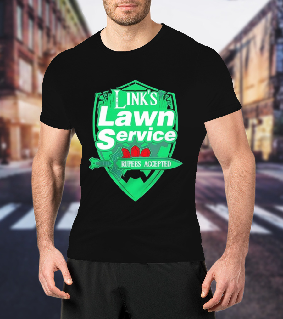 Link's Lawn Service Rupees Accepted The Legend Of Zelda Master Sword T-Shirt