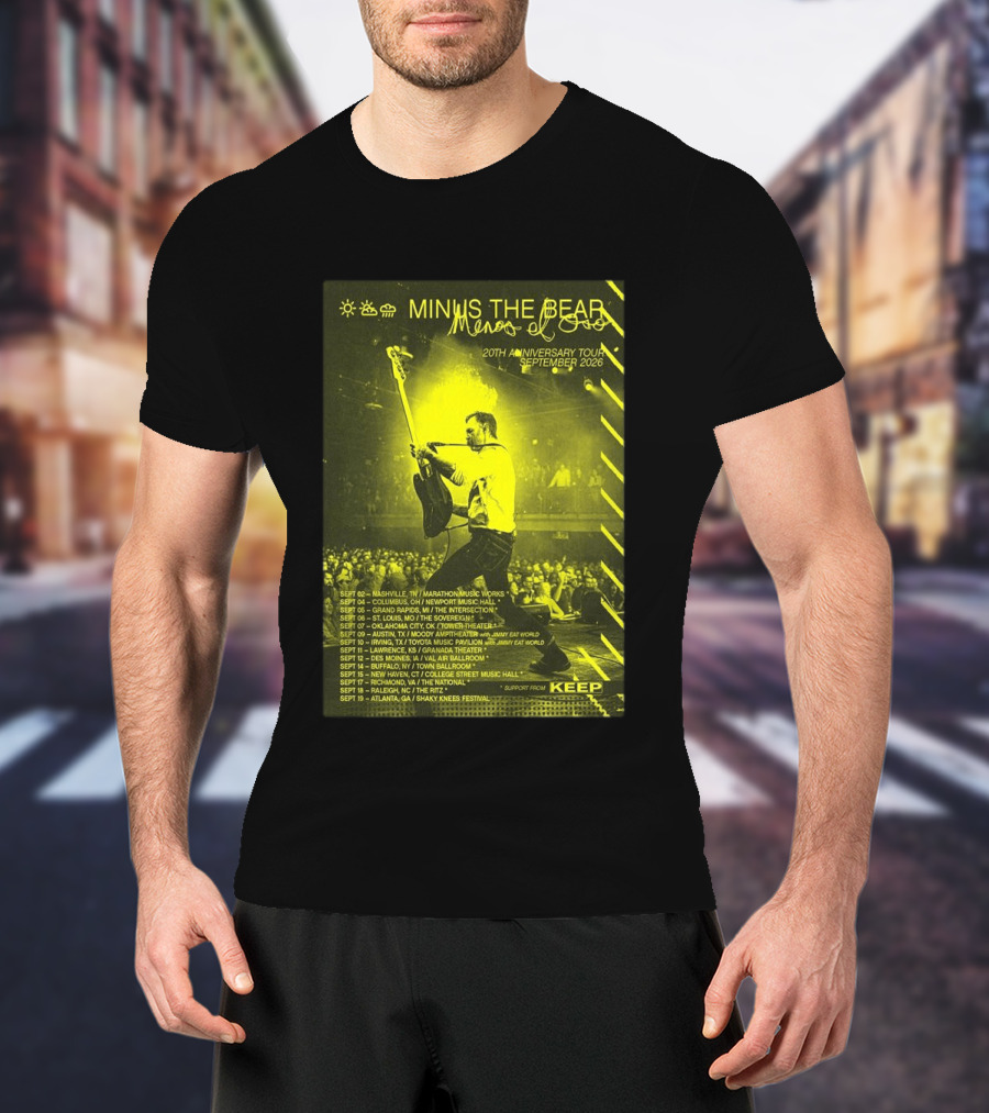 Minus The Bear Menos El Oso 20th Anniversary Tour September 2026 With Jimmy Eat World And Keep T-Shirt