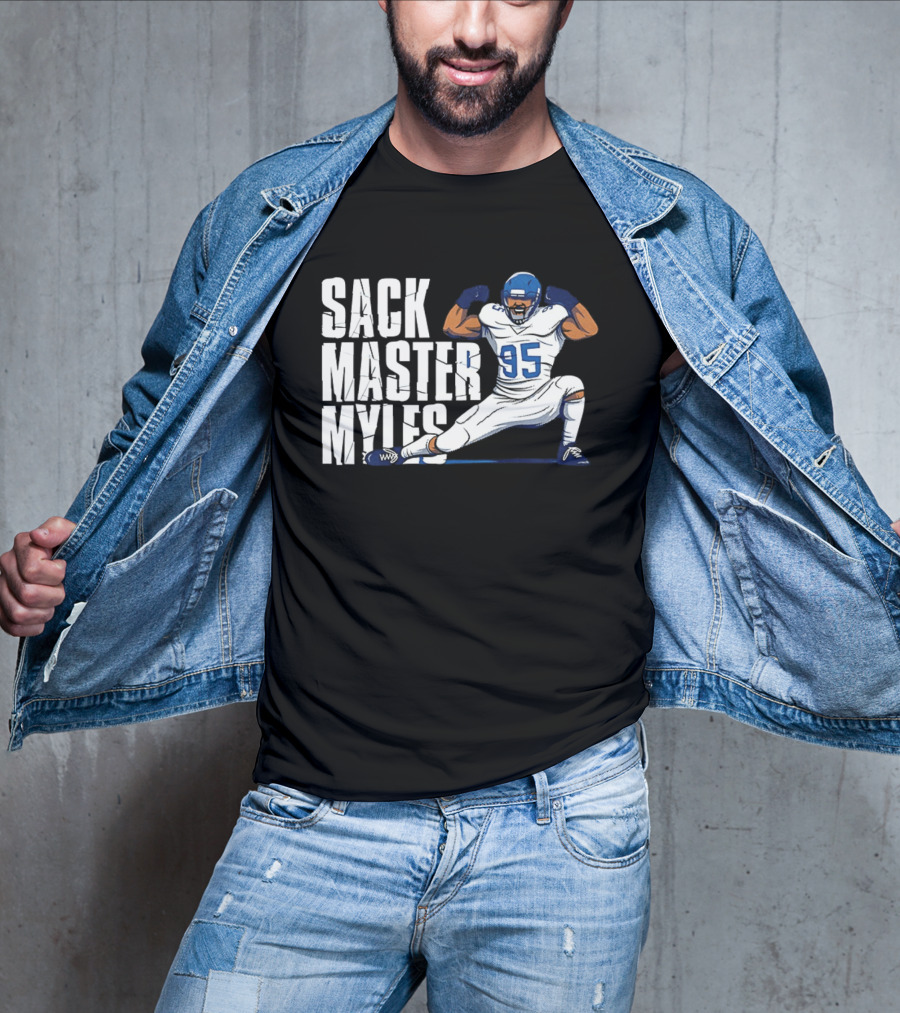 Sack Master Myles Garrett 95 Los Angeles Rams Football T-Shirt