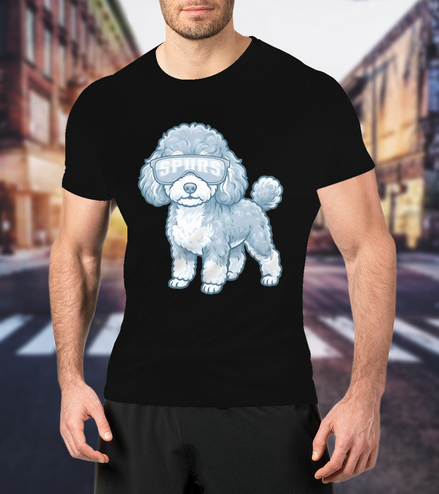 San Antonio Spurs Teacup Poodle With Goggles T-Shirt