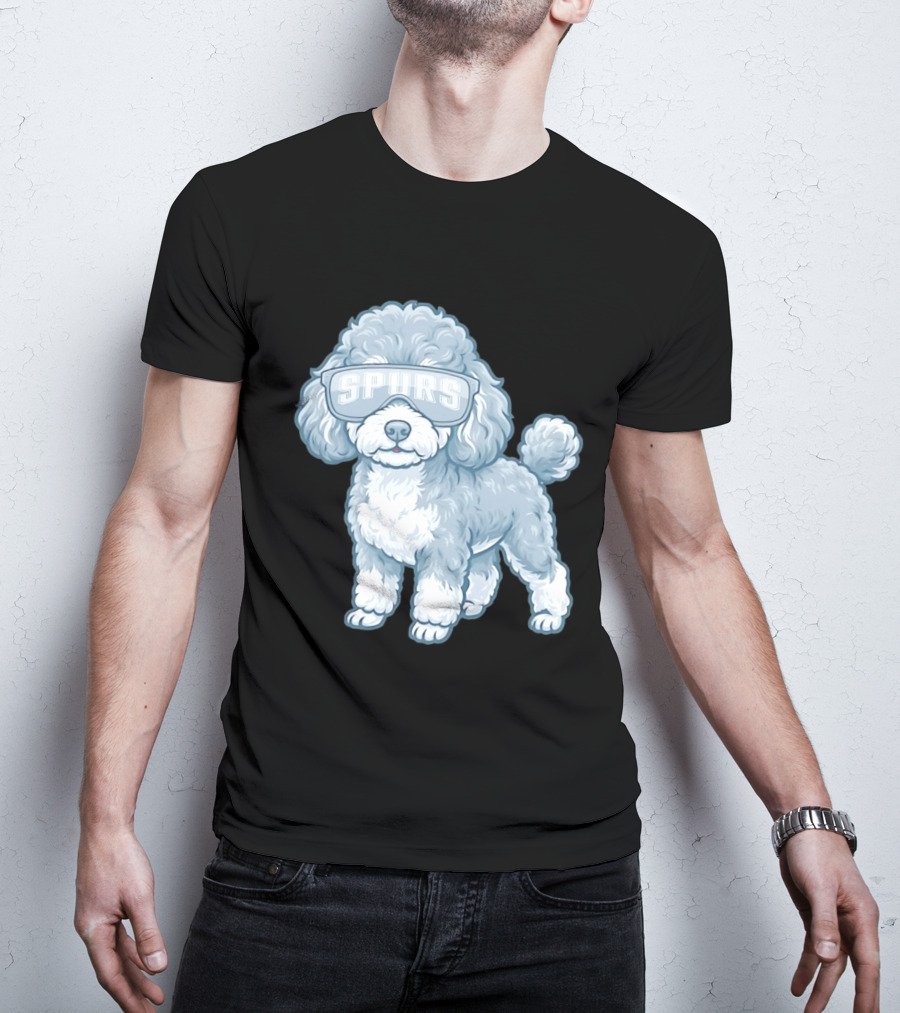 San Antonio Spurs Teacup Poodle With Goggles T-Shirt