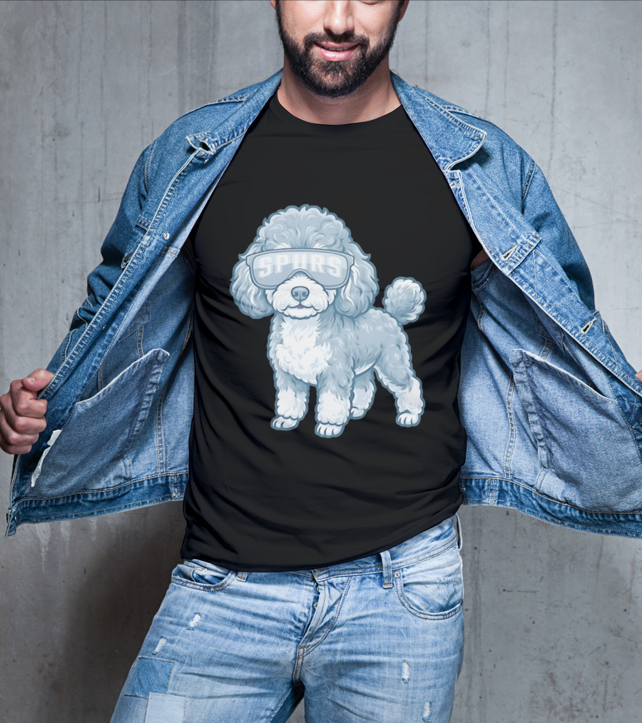 San Antonio Spurs Teacup Poodle With Goggles T-Shirt
