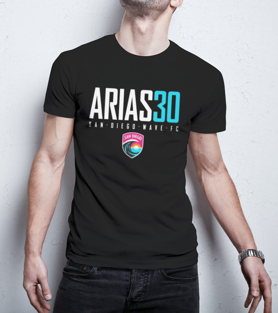 Arias 30 San Diego Wave FC Soccer NWSL Player Team Crest T-Shirt