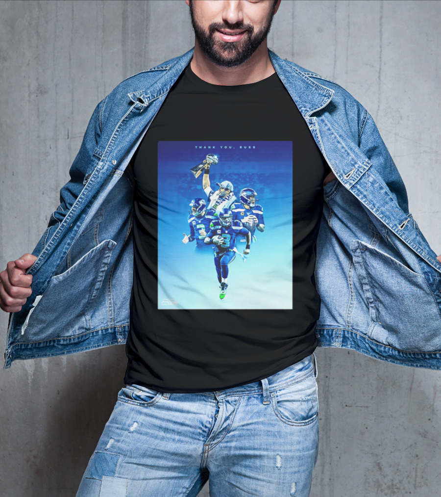 Thank You Russ Seattle Seahawks Russell Wilson Super Bowl 3 T-Shirt