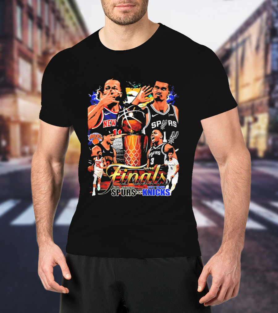 NY Knicks Finals Jalen Brunson Spurs Victor Wembanyama Basketball Matchup T-Shirt