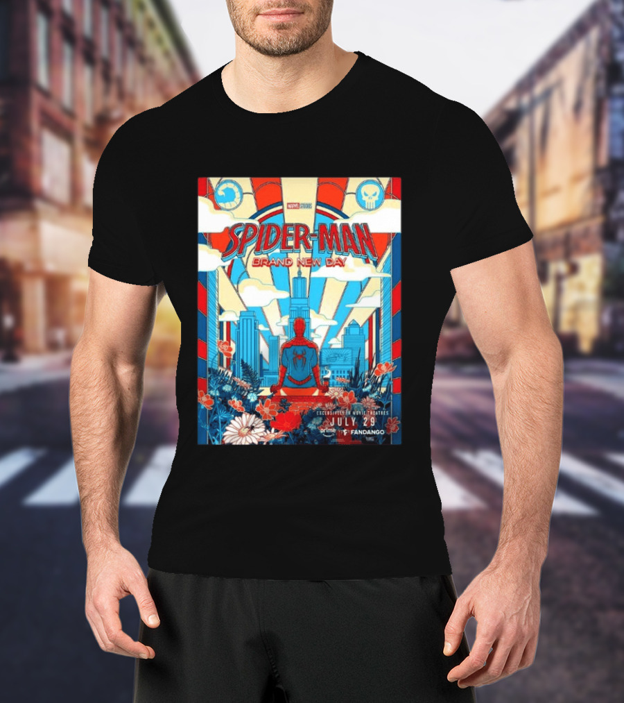 Spider Man Brand New Day Exclusive Movie Theaters July 29 Prime Fandango T-Shirt