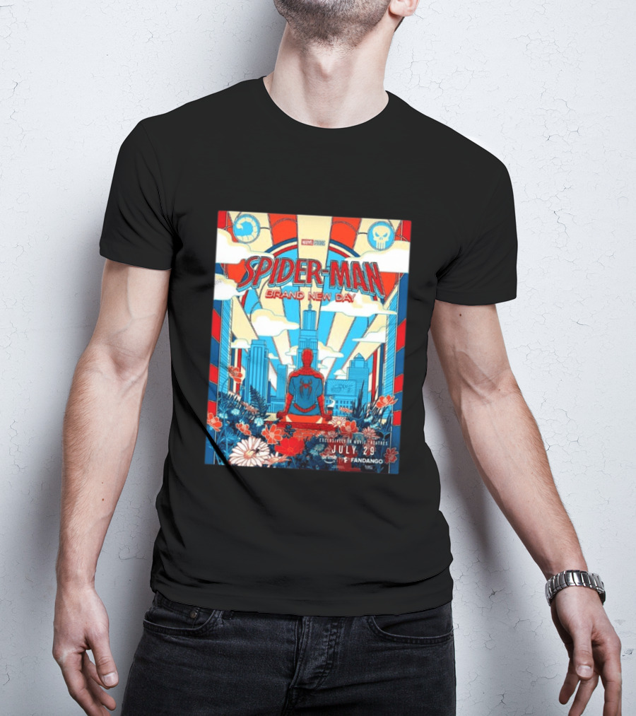 Spider Man Brand New Day Exclusive Movie Theaters July 29 Prime Fandango T-Shirt