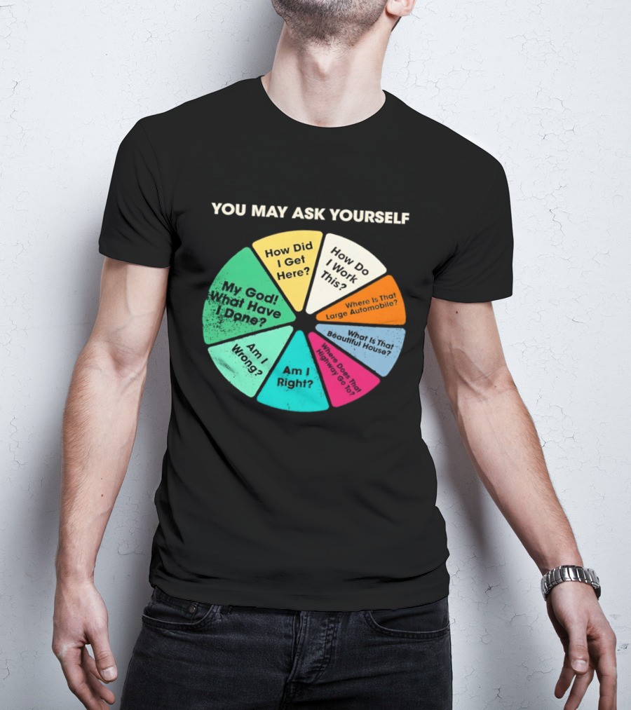 Talking Heads Pie Chart Lyrics You May Ask Yourself Once In A Lifetime T-Shirt