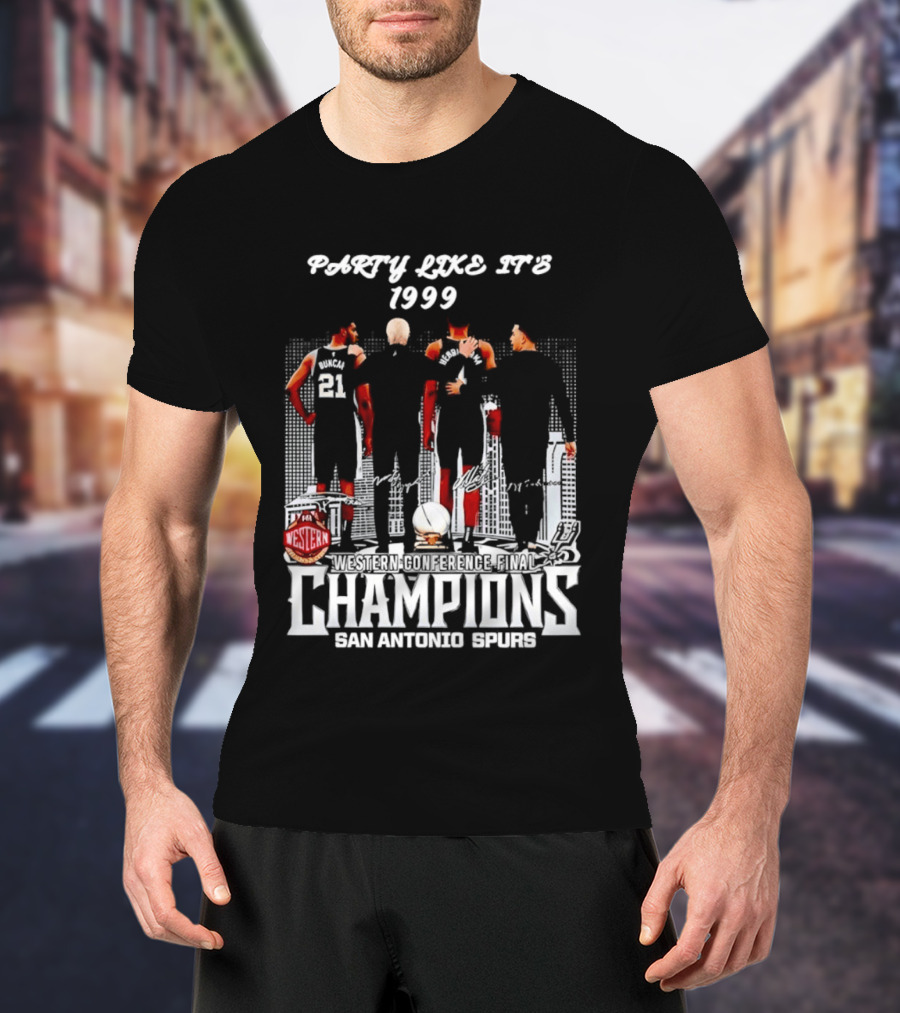 Party Like It's 1999 San Antonio Spurs Champions Tim Duncan Gregg Popovich Victor Wembanyama T-Shirt