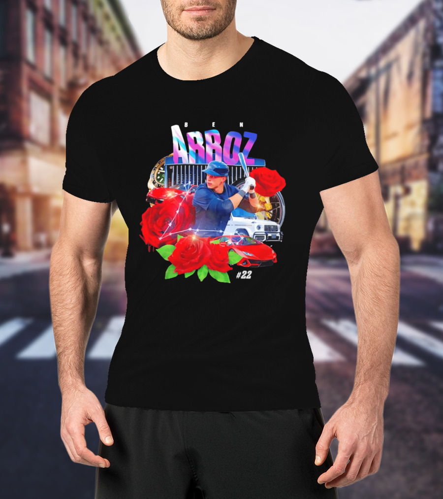 Ben Arroz Baseball Player Luxury Cars Roses #22 T-Shirt