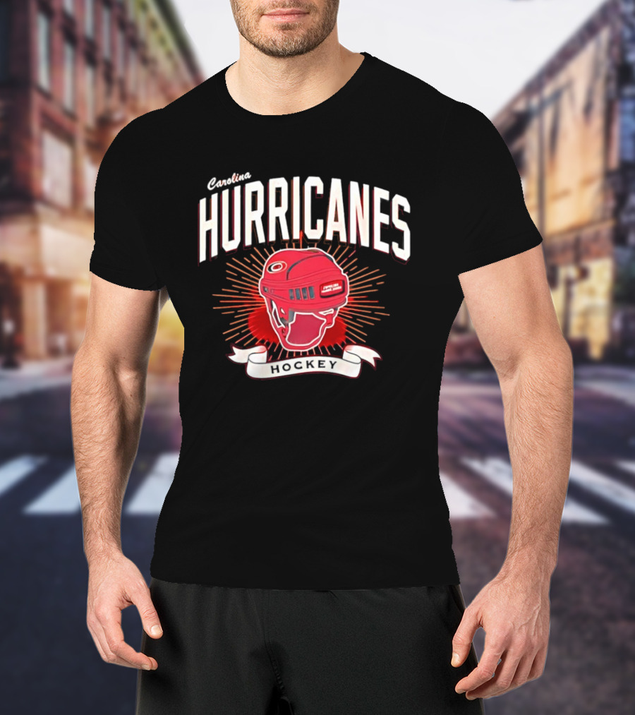 Carolina Hurricanes Red Helmet Hockey T-Shirt