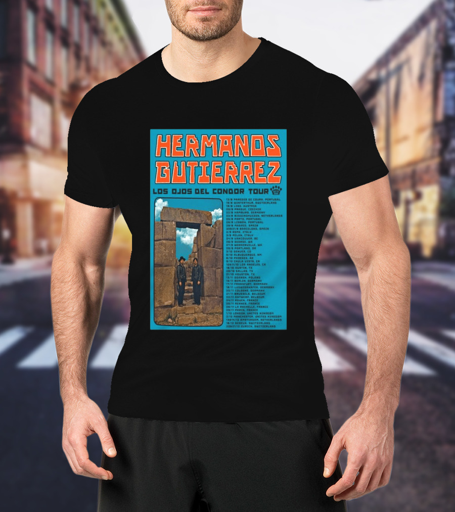 Hermanos Gutierrez Los Ojos Del Condor Tour 2026 Portugal Switzerland Germany Netherlands Spain USA Mexico Canada T-Shirt