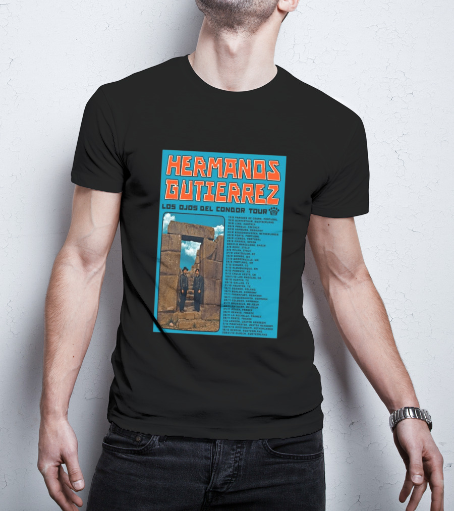 Hermanos Gutierrez Los Ojos Del Condor Tour 2026 Portugal Switzerland Germany Netherlands Spain USA Mexico Canada T-Shirt