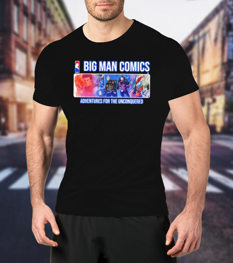 Big Man Comics Adventures For The Unconquered Dean Cain Action Heroes T-Shirt