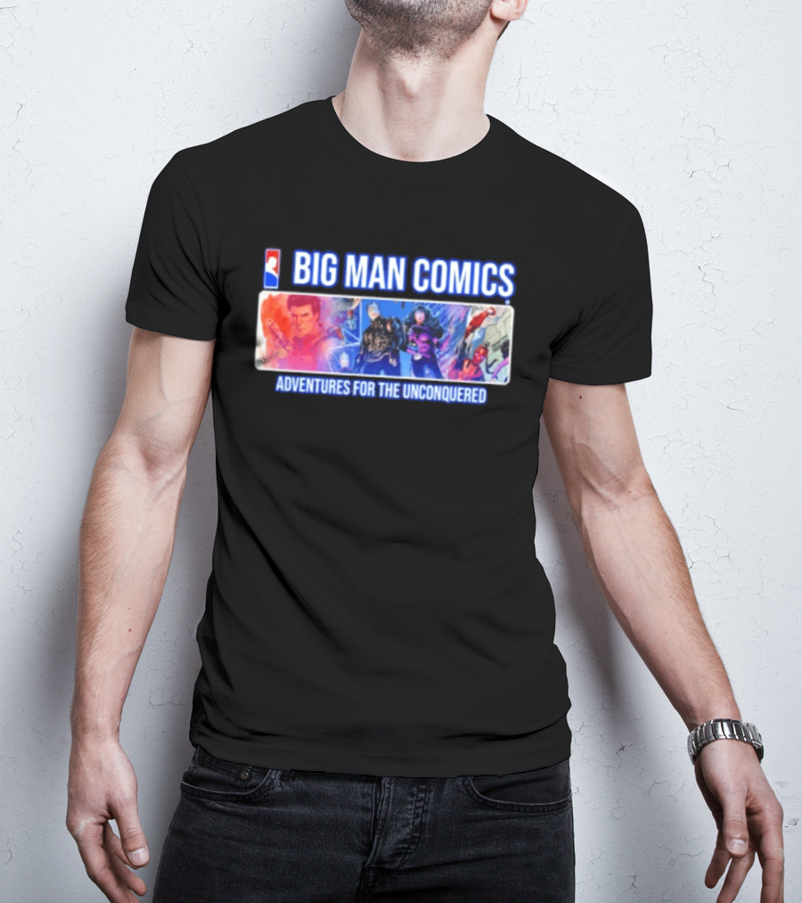 Big Man Comics Adventures For The Unconquered Dean Cain Action Heroes T-Shirt