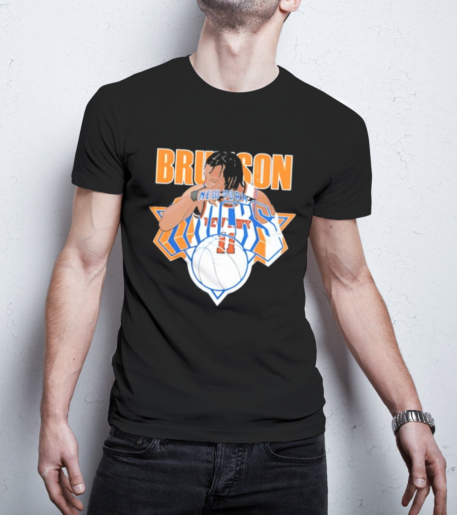Jalen Brunson New York Knicks 11 Caricature Basketball T-Shirt
