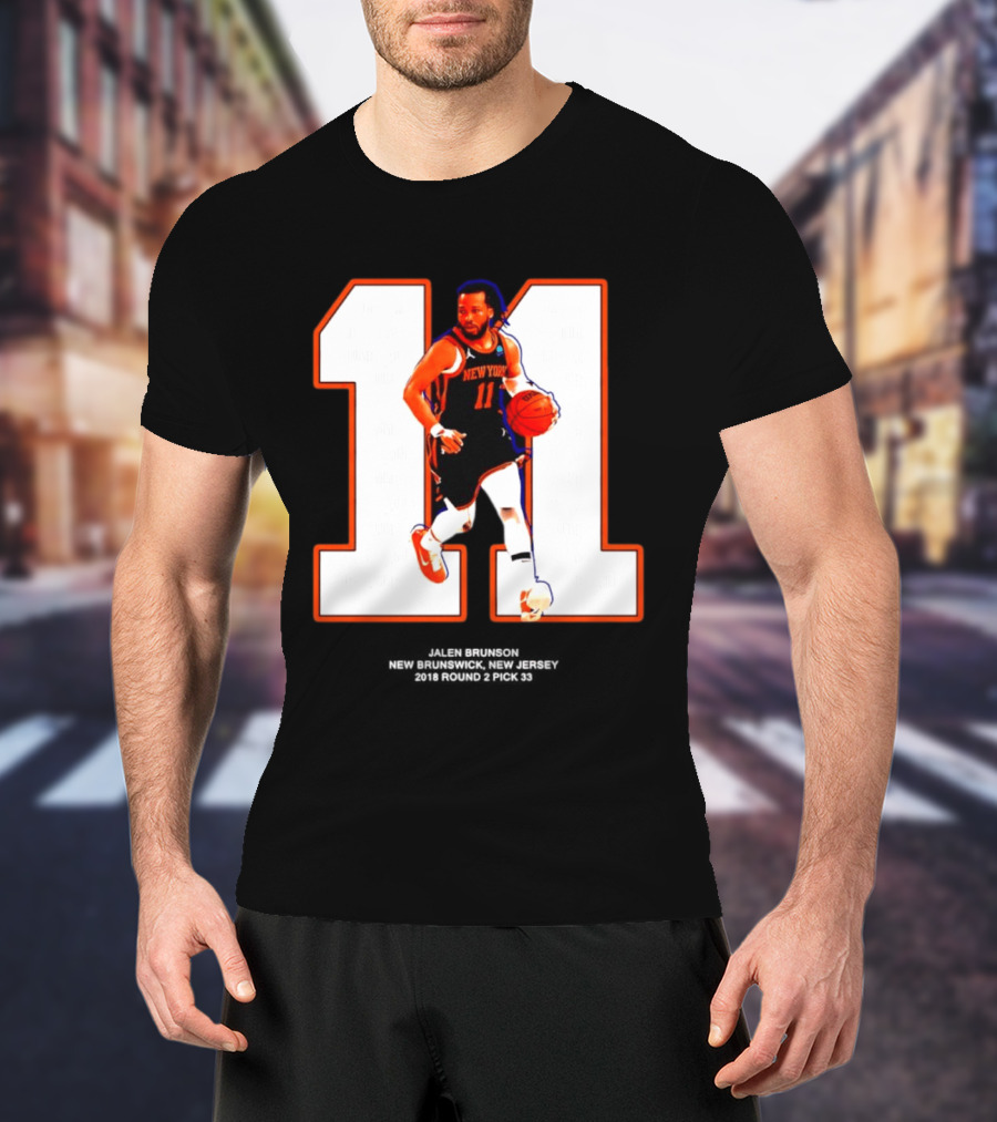 New York Knicks Jalen Brunson Number 11 New Brunswick Basketball T-Shirt