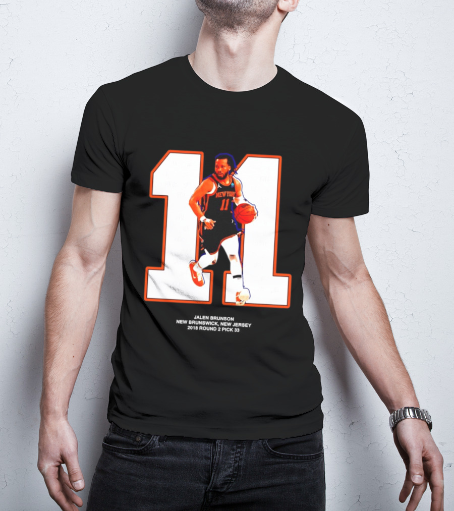 New York Knicks Jalen Brunson Number 11 New Brunswick Basketball T-Shirt