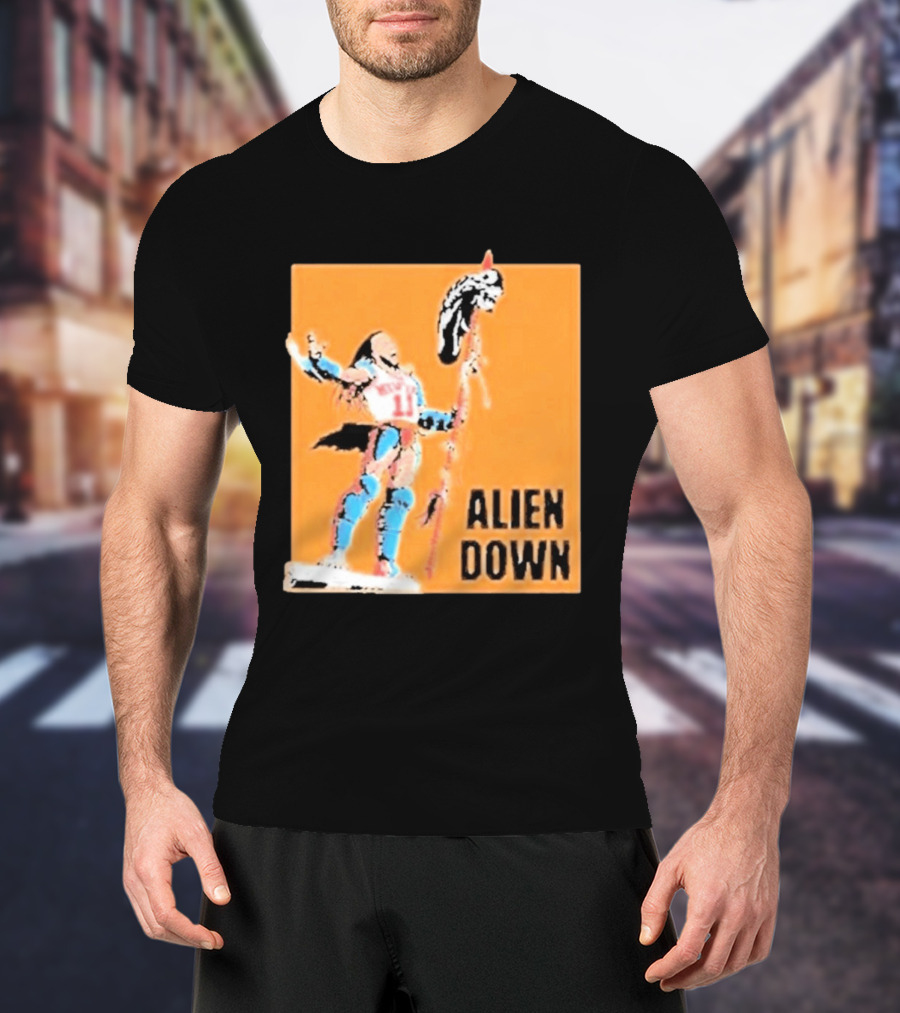 Jalen Brunson Knicks 11 Alien Down Spurs Wemby T-Shirt
