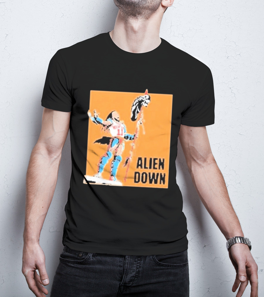 Jalen Brunson Knicks 11 Alien Down Spurs Wemby T-Shirt