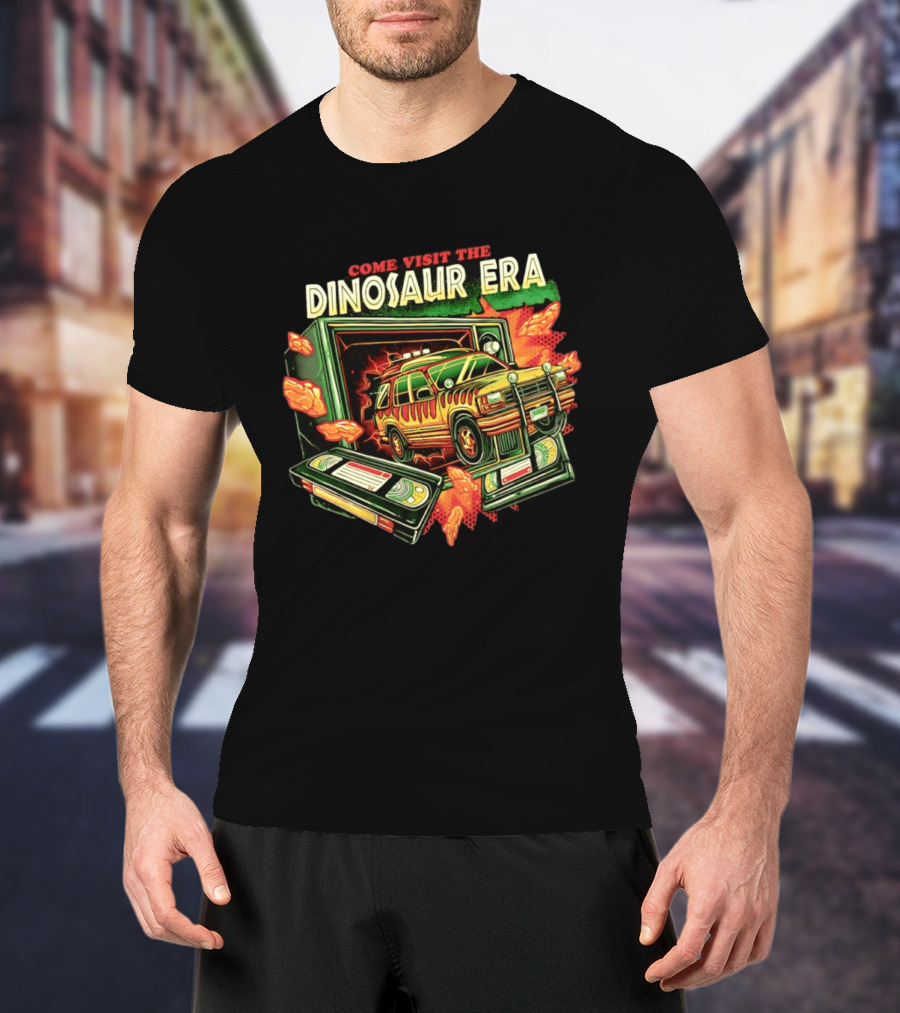 Come Visit The Dinosaur Era Jurassic Park Ford Explorer 90s Movie VHS Adventure T-Shirt