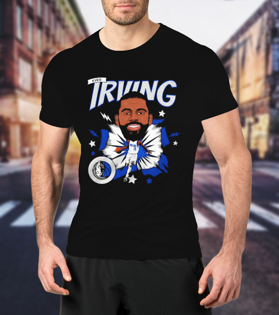 Kyrie Irving Dallas Mavericks NBA Number 11 Player Starburst T-Shirt