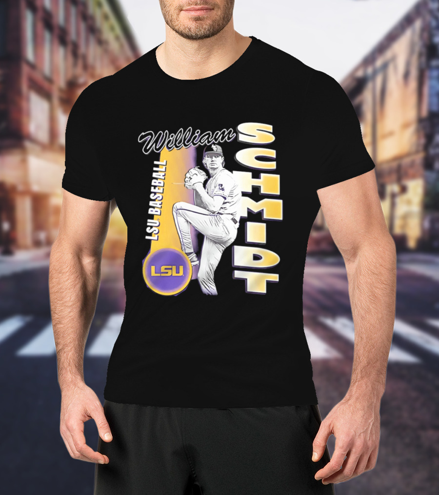 LSU Baseball William Schmidt Pitching Pose T-Shirt