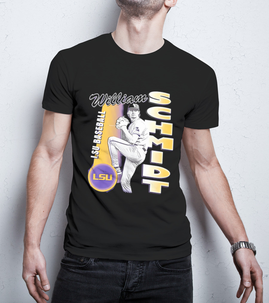 LSU Baseball William Schmidt Pitching Pose T-Shirt