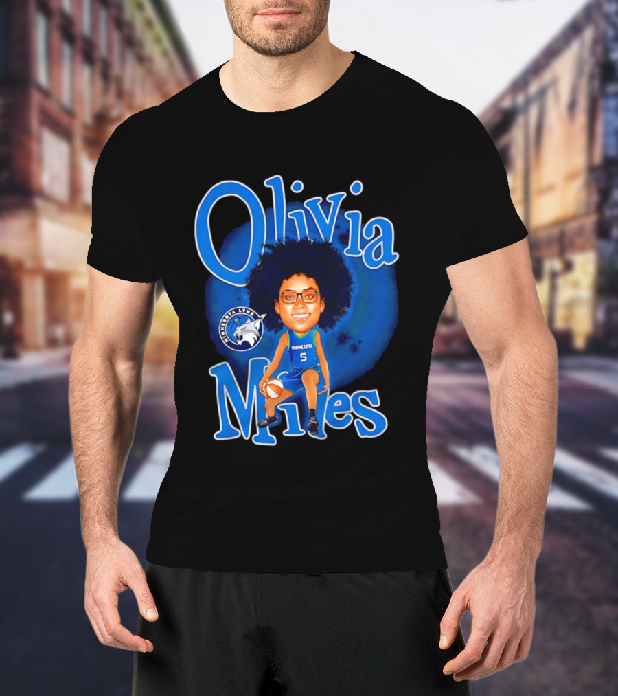 Olivia Miles Minnesota Lynx Basketball Player Caricature T-Shirt