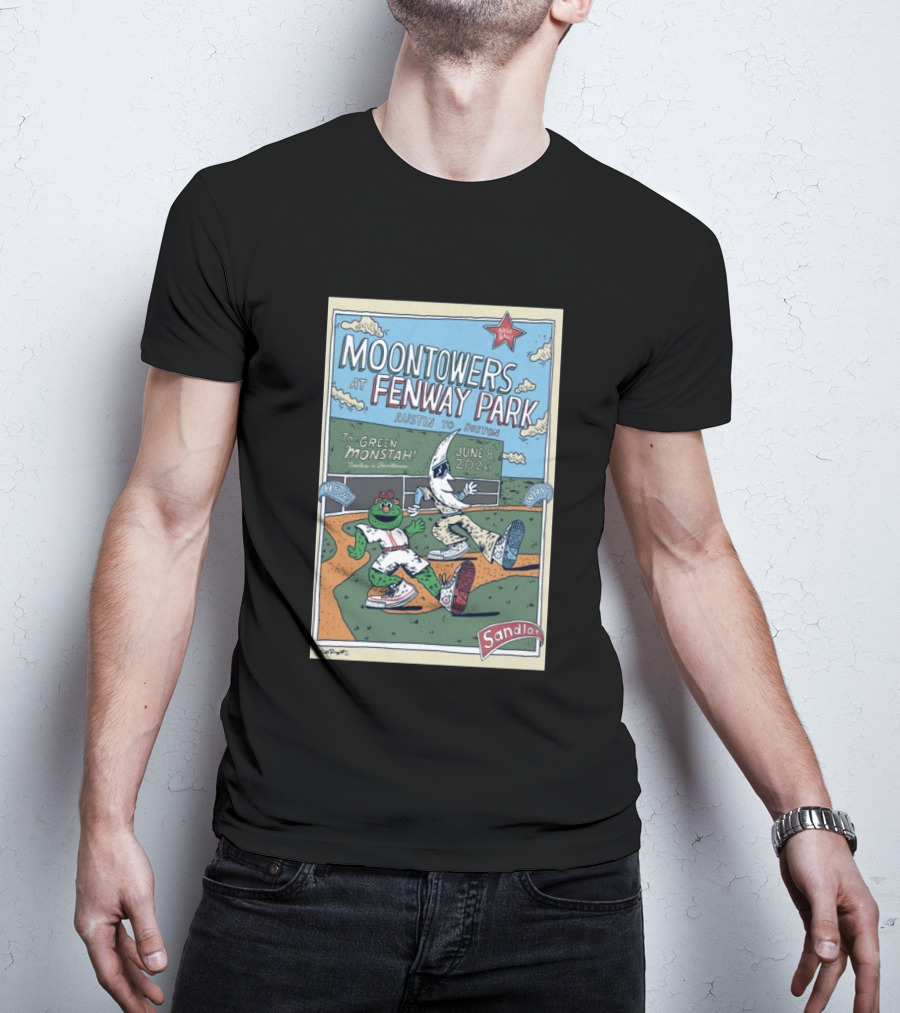 Moontowers At Fenway Park June 8 2026 Austin To Boston The Green Monstah Sandlot T-Shirt