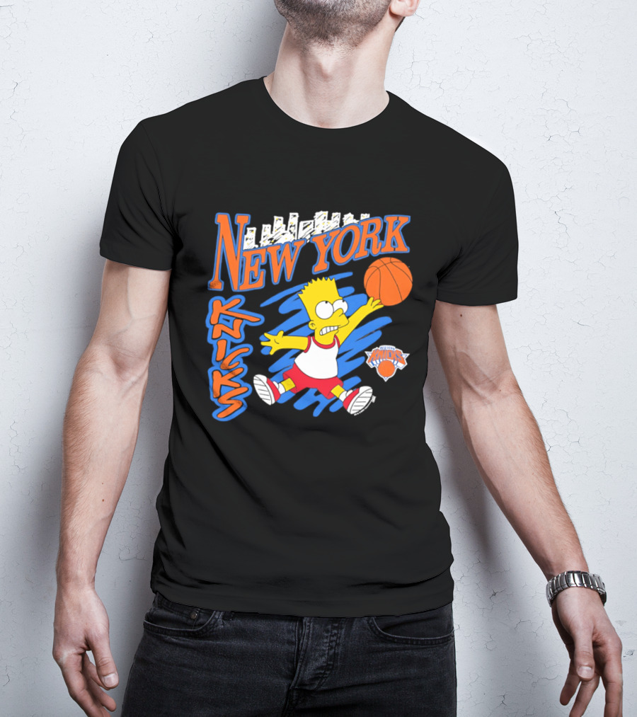 New York Knicks Bart Simpson Basketball Crossover Collaboration T-Shirt