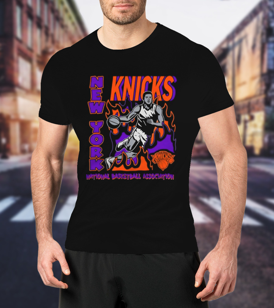 New York Knicks National Basketball Association Flame Player T-Shirt
