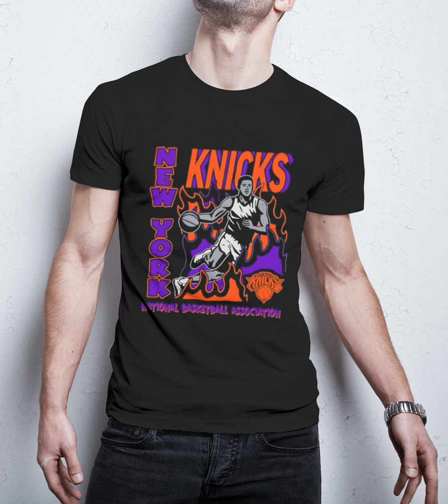 New York Knicks National Basketball Association Flame Player T-Shirt