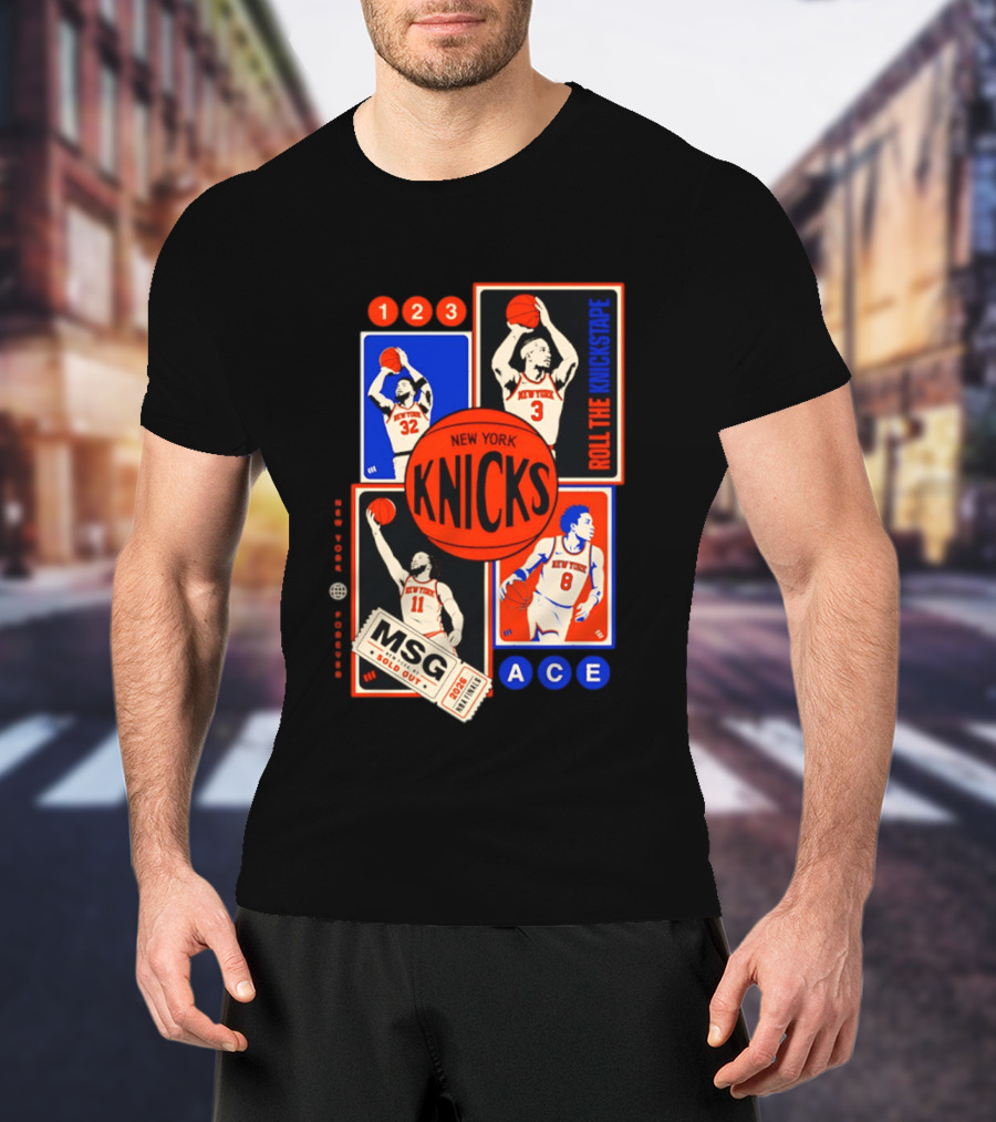 New York Knicks Roll The Knickstape MSG Ace 123 T-Shirt