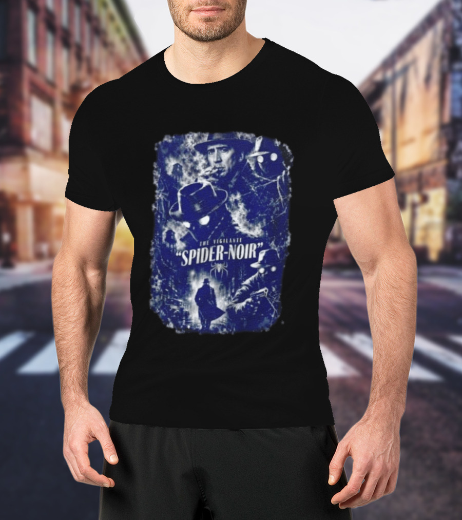 Spider Noir The Vigilante Movie Nicolas Cage Classic Film Noir T-Shirt