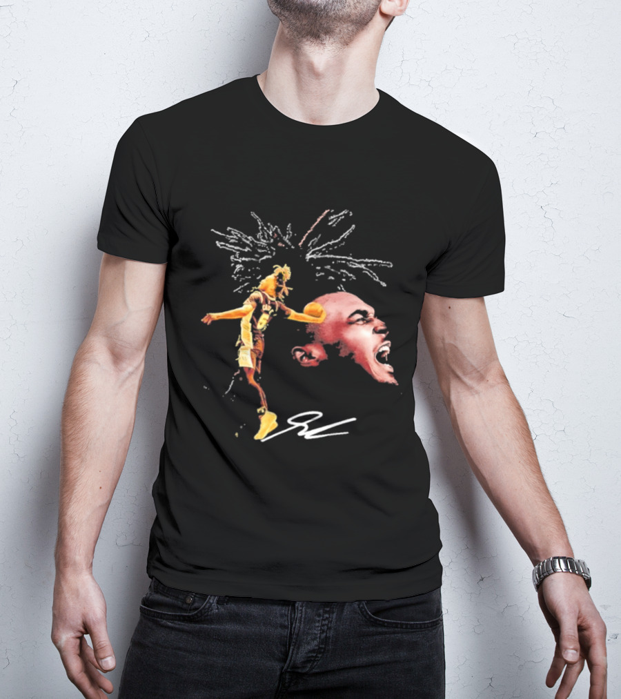 Stephon Castle San Antonio Spurs Basketball Dynamic Player Action And Iconic Expression T-Shirt