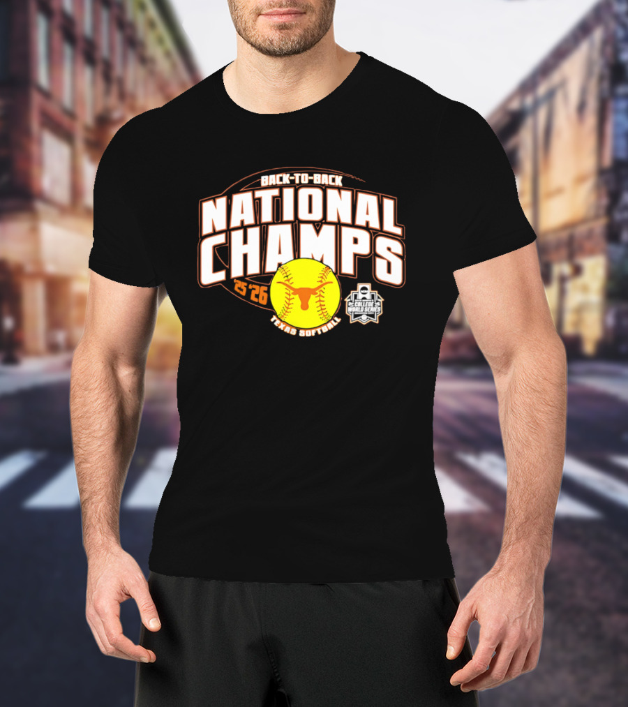 Back To Back National Champs 2026 Texas Softball T-Shirt