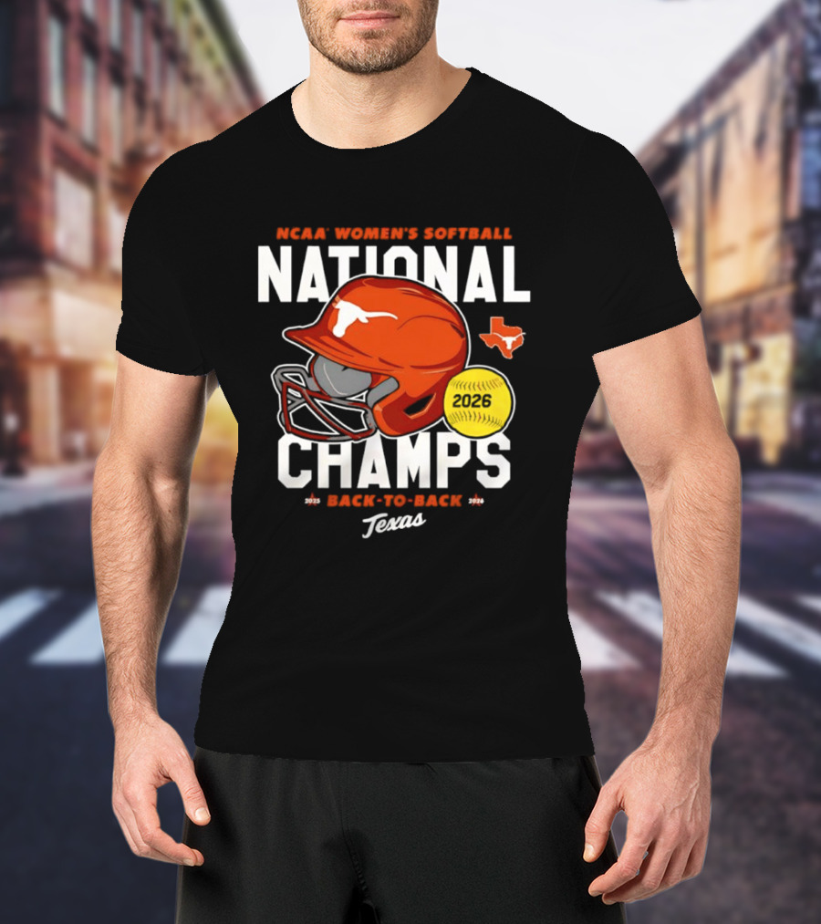 NCAA Women's Softball National Champs 2026 Back To Back Texas Longhorns T-Shirt