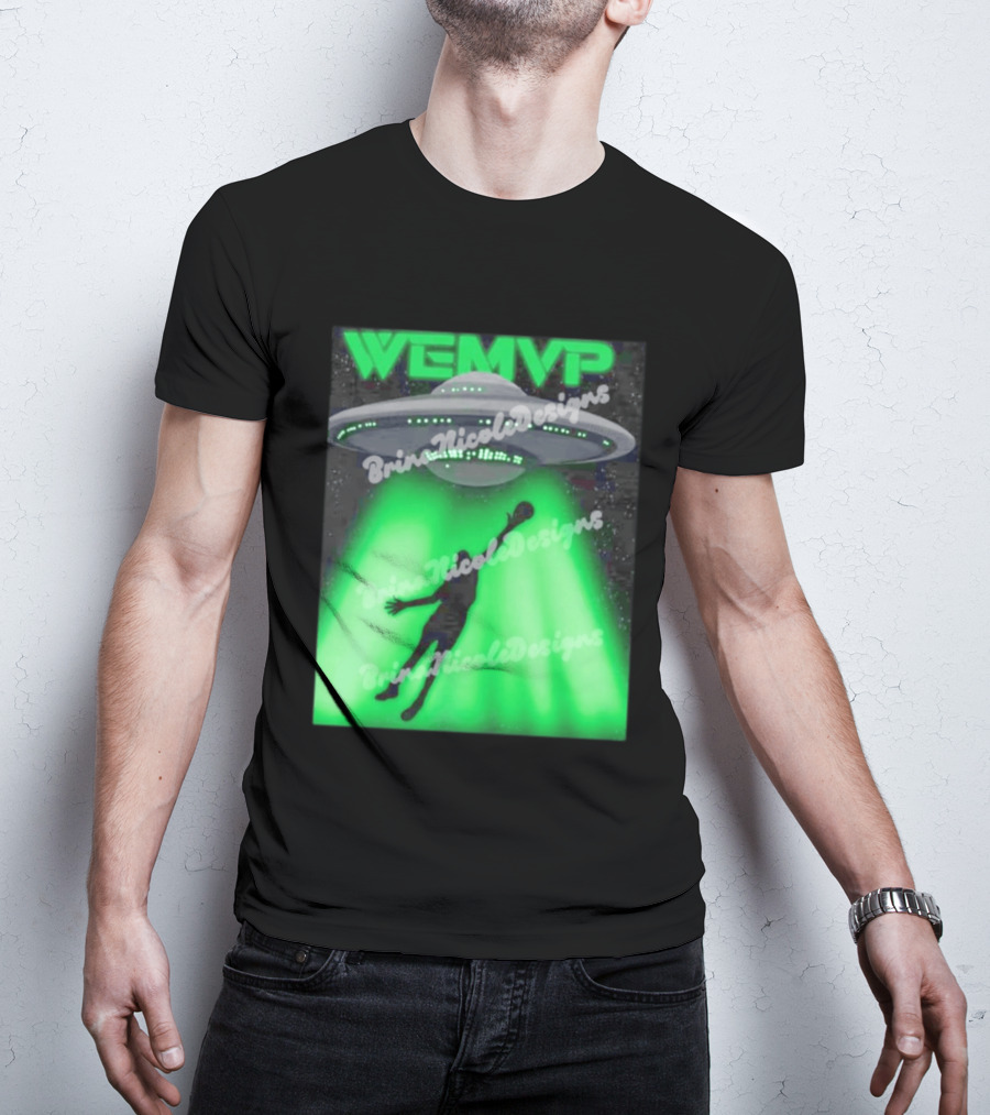 WEMVP Victor Wembanyama UFO Alien Abduction Basketball Player T-Shirt